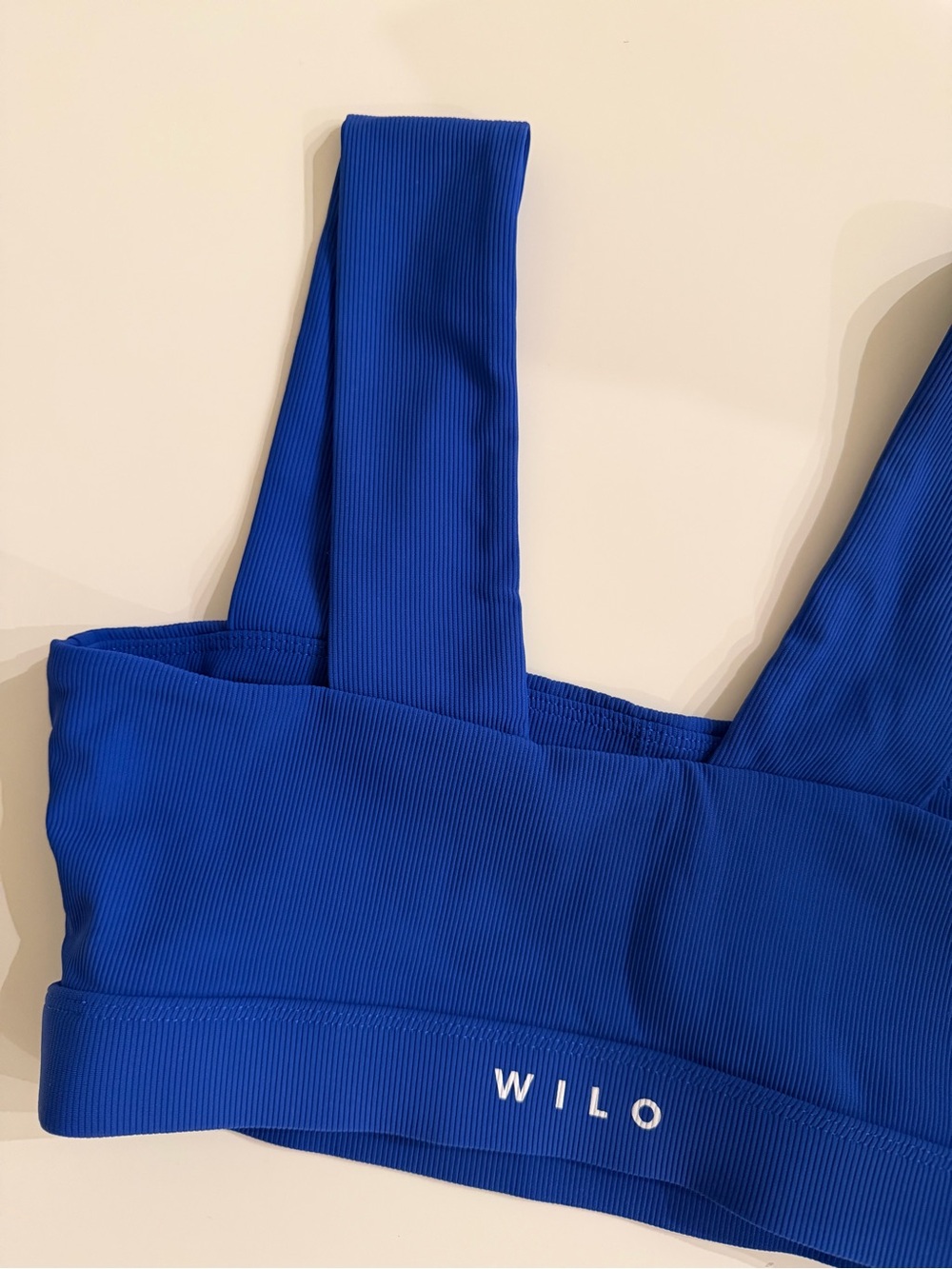 WILO Blue Ribbed Sports Bra